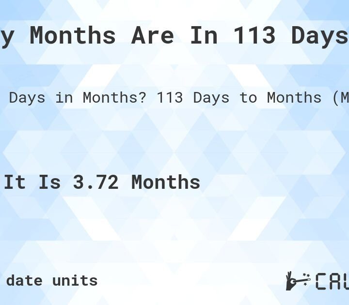 Calculating How Many Months 113 Days Equal