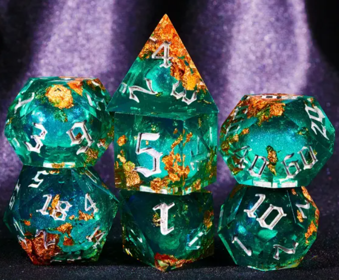 Experience durability and beauty in each gemstone dice roll